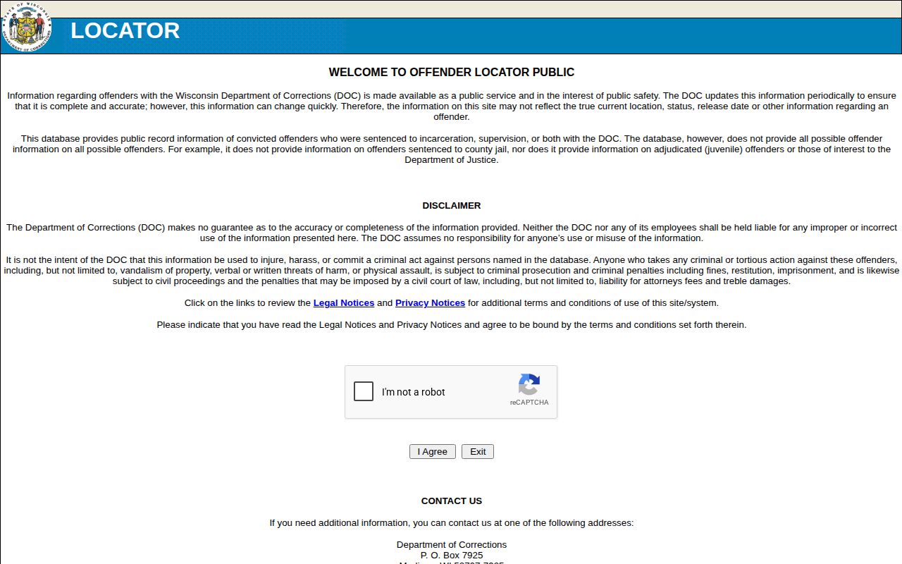 Crawford County booking record state custody locator source
